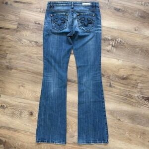 Vintage Express Rerock Low Rise Bootcut Jeans 6L Long Stretch Flared Y2K Retro